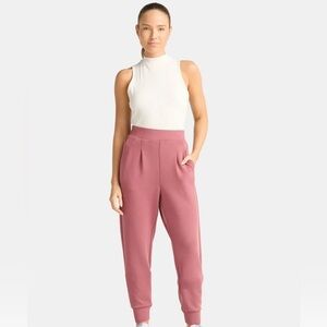 Pink Scuba High-Waisted Joggers